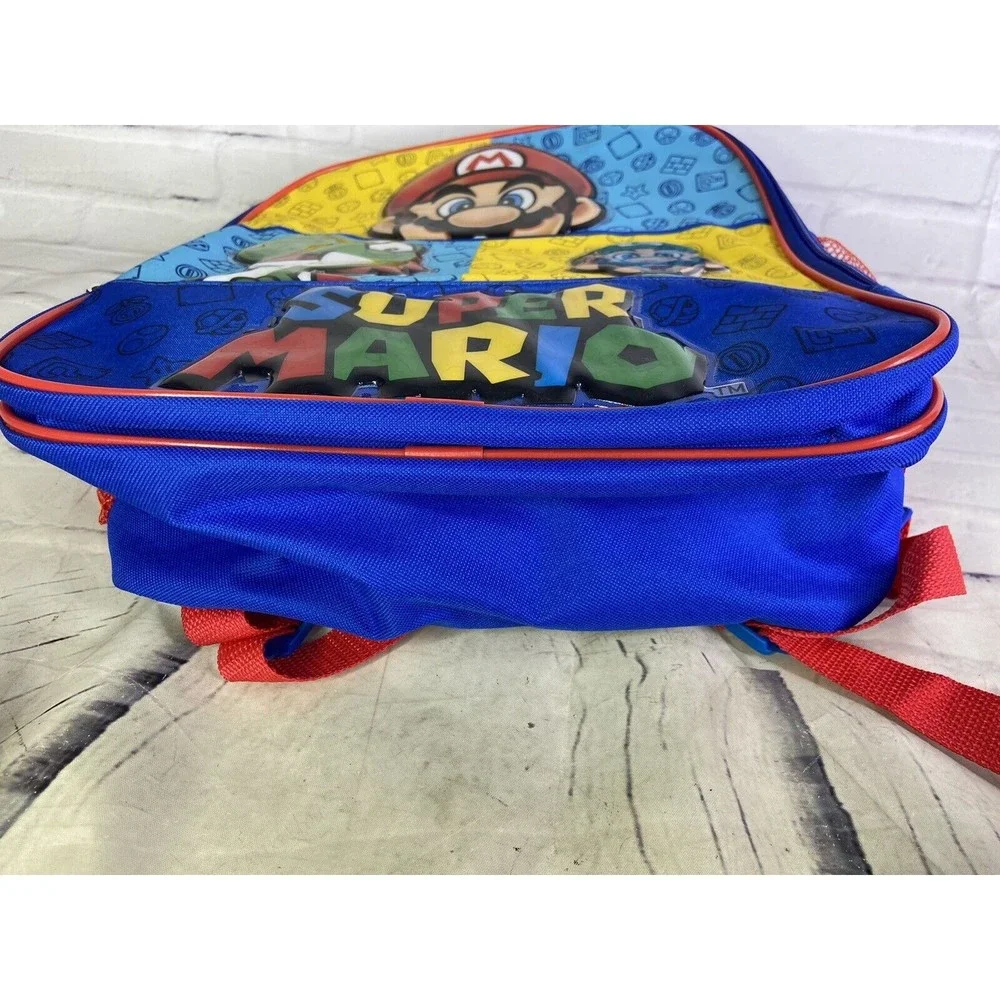 Nintendo Super Mario Luigi Yoshi Logo School Backpack Bag Zipper Closure NEW
